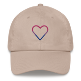 Bisexual Heart Hat: Embroidered Pride Cap